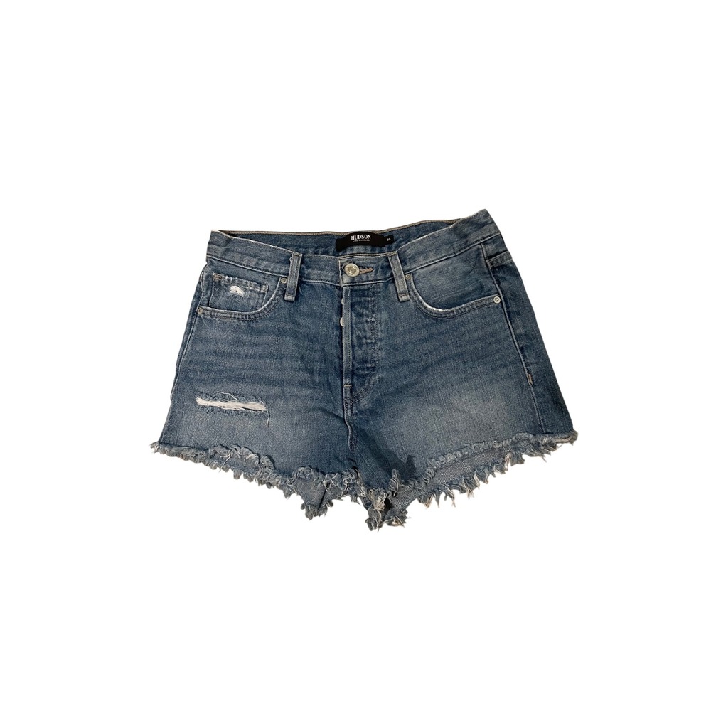 Hudson Los Angeles Womens Distressed Cutoff Denim Shorts Medium Wash Size 25
